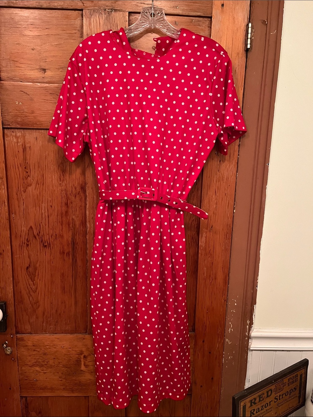 Anthony Richards Red and White Short Sleeve Dress with belt